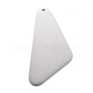304 Stainless Steel Pendants, Stamping Blank Tag, Triangle, Stainless Steel Color, 38x19x1mm, Hole: 1.2mm(STAS-F254-21B-P)