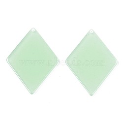 Translucent Cellulose Acetate(Resin) Pendants, Solid Color, Rhombus, Light Green, 42x31x2mm, Hole: 1.5mm(KY-T040-41A)