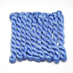 Braided Polyester Cords, Medium Blue, 1mm, about 28.43 yards(26m)/bundle, 10 bundles/bag(OCOR-Q039-029)