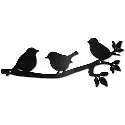 Iron Wall Signs, Metal Art Wall Decoration, for Living Room, Home, Office, Garden, Kitchen, Hotel, Balcony, Bird, 300x120x1mm, Hole: 5mm(AJEW-WH0286-109)