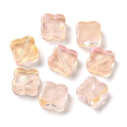 Transparent Glass Beads, Rhombus, Misty Rose, 11.5x11.5x4.5mm, Hole: 1.2mm(GLAA-A012-06K)