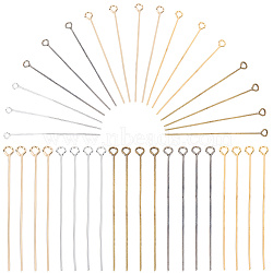 600Pcs 6 Color Brass Eye Pins, DIY Craft Making Supplies, Mixed Color, 50x3.5x0.8mm, Hole: 2mm, 100pcs/color(KK-SP0002-38)