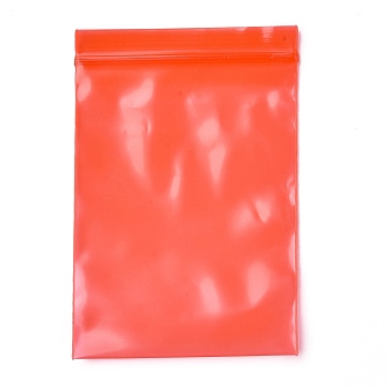 Solid Color PE Zip Lock Bags, Resealable Small Jewelry Storage Bags, Self Seal Bag, Top Seal, Rectangle, Red, 10x7cm, Unilateral Thickness: 2.7 Mil(0.07mm), about 90~100pcs/bag