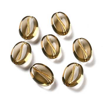 Transparent Acrylic Beads, Oval, Goldenrod, 10.5x8x5mm, Hole: 1.4mm, about: 1900pcs/500g
