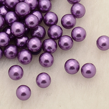 No Hole ABS Plastic Imitation Pearl Round Beads, Dyed, Dark Orchid, 4mm, about 5000pcs/bag
