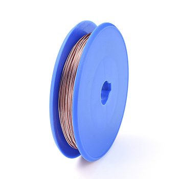 Round Bare Copper Wire, Raw Copper Wire, Copper Jewelry Craft Wire, Raw(Unplated), 0.4mm, about 80m/roll