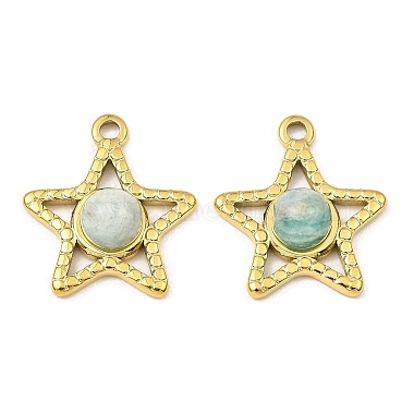 Real 24K Gold Plated Star Amazonite Pendants