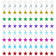 Craspire 80 pcs 8 couleurs paillettes en plastique étoile cheveux tresse pendentif(KY-CP0001-02)-1