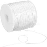 Nylon Thread, Rattail Satin Cord, White, about 1mm, about 76.55 yards(70m)/roll, 1roll/bag(NWIR-SC0001-01B)