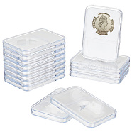 Plastic Coin Storage Box, Rectangle, White, 84x59x8mm(AJEW-WH0038-91)