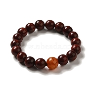 Wood Bead Bracelets, Buddhist Jewelry, Stretch Bracelets, Coconut Brown, Inner Diameter: 1-7/8 inch(4.9cm)(BJEW-B080-26)