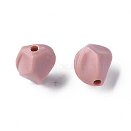 Opaque Acrylic Beads, Nuggets, Pink, 16.5x15x13.5mm, Hole: 2.5mm, about 340pcs/500g(MACR-S373-140-A14)