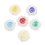 Translucent Resin Cabochons, AB Color Flower, Mixed Color, 26x26x10mm(RESI-D005-08)