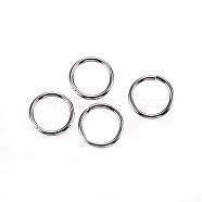 304 Stainless Steel Jump Rings, Open Jump Rings, Stainless Steel Color, 8x0.9mm, Inner Diameter: 6.2mm(STAS-D448-099P-8mm)