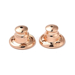 Rack Plating Brass Ear Nuts, Bullet Ear Nuts, Long-Lasting Plated, Rose Gold, 10x7mm, Hole: 0.7mm(KK-G480-06RG)