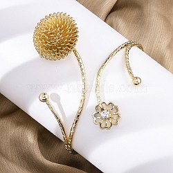 PincushionAlloy Arm Cuff Bangles for Girl Women, with Rhinestone, Golden, Inner Diameter: 3-1/8 inch(8cm)(AJEW-A063-01B-G)