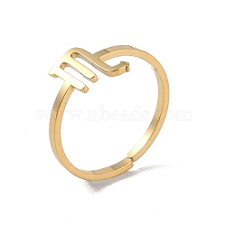 Real 18K Gold Plated 304 Stainless Steel Adjustable Finger Ring, Constellations Open Cuff Rings for Women, Scorpio, Adjustable, Surface: 6.5~9x6.5~12mm(RJEW-L115-01G-11)