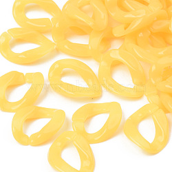 Opaque Acrylic Linking Rings, Quick Link Connectors, For Jewelry Curb Chains Making, Twist, Gold, 13.5x10x2.5mm, Inner Diameter: 8x4mm(OACR-S038-005A-A10)