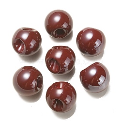 Opaque Acrylic Beads, Round Ball Bead, Top Drilled, Dark Red, 19x19x19mm, Hole: 3mm(OACR-G012-01F)