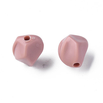 Opaque Acrylic Beads, Nuggets, Pink, 16.5x15x13.5mm, Hole: 2.5mm, about 340pcs/500g