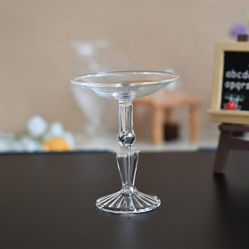 Mini Glass Fruit Cup, Micro Landscape Dollhouse Accessories, Pretending Prop Decorations, Clear, 39x49mm