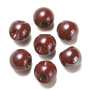 Opaque Acrylic Beads, Round Ball Bead, Top Drilled, Dark Red, 19x19x19mm, Hole: 3mm