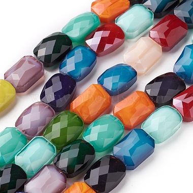 14mm Mixed Color Rectangle Glass Beads