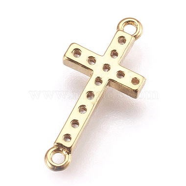 Brass Micro Pave Cubic Zirconia Links(ZIRC-E152-43G-RS)-2