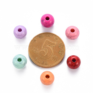 Perles acryliques craquelées opaques(MACR-S370-F8mm)-3