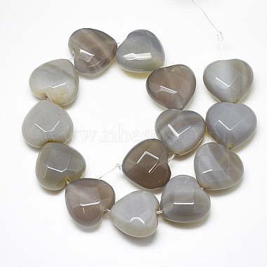 Chapelets de perles en agate grise naturelle(X-G-S357-E02-08)-2