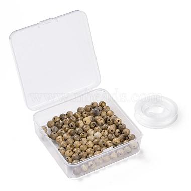 100pcs 8mm perles de jaspe naturelles(DIY-LS0002-30)-7