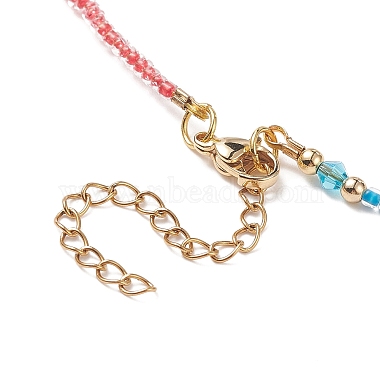Glass & Brass Beaded Necklaces(NJEW-JN04155)-6