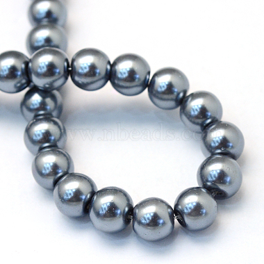Baking Painted Pearlized Glass Pearl Round Bead Strands(HY-Q330-8mm-12)-4
