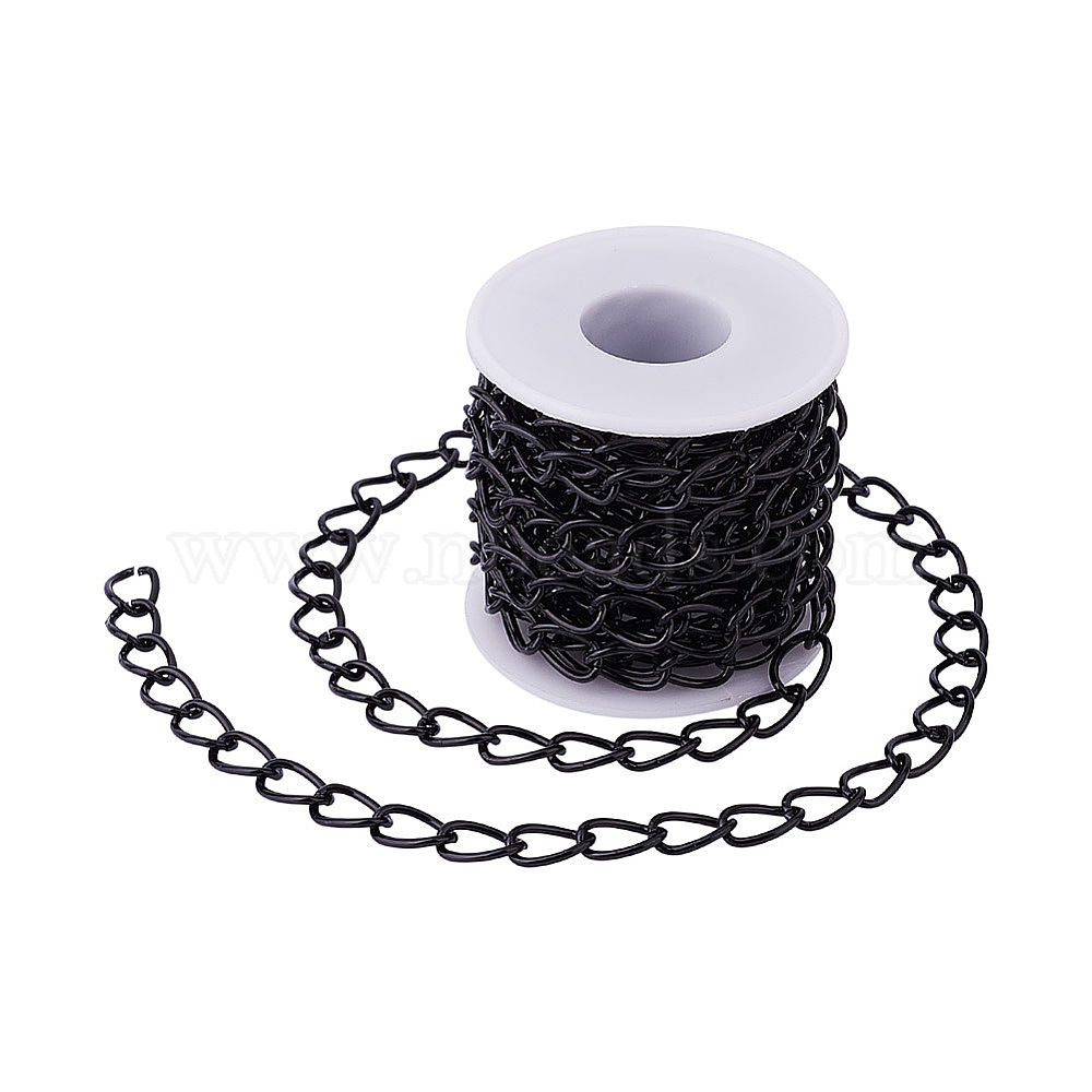 3 Roll Unwelded Decorative Chain Aluminium Twisted Chains Curb Chains  15x10x2mm