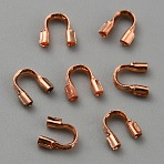 100Pcs Brass Cord Locks, U-shaped, Rose Gold, 4.5x4x1mm, Hole: 0.7mm(KK-WH0079-84RG)