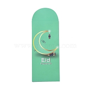 Paper Envelopes, Rectangle with Eid Mubarak Word, Medium Aquamarine, 220x80x0.5mm, Usable: 180x80mm, 6pcs/bag(AJEW-H136-01A)
