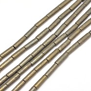 Column Natural Pyrite Beads Strands, 13x4mm, Hole: 1mm, about 30pcs/strand, 15.7 inch(G-I126-26-13x4mm)