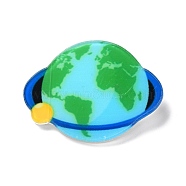 Earth Acrylic Safety Brooch, Universe Space Lapel Pin for Backpack Clothes, Colorful, 34x44.5x2mm(JEWB-D009-19P)