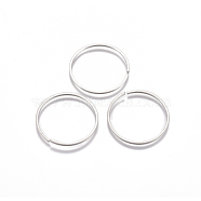 304 Stainless Steel Jump Rings, Open Jump Rings, Round Ring, Stainless Steel Color, 18 Gauge, 25x1mm, Inner Diameter: 23mm(STAS-G225-13P-02)
