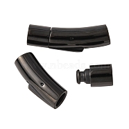 316 Stainless Steel Bayonet Clasps, Column, Electrophoresis Black, 30x8x9mm, Inner Diameter: 6mm(STAS-G241-05EB)