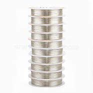 Copper Jewelry Wire, Long-Lasting Plated, Silver Color Plated, 0.3mm, about 51.18 Feet(15.6m)/roll(X-CWIR-Q006-0.3mm-S)