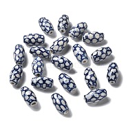 Handmade Porcelain Beads, Blue and White Porcelain, Barrel, Dark Blue, 8.5x16.5mm, Hole: 1.5mm(PORC-Z001-11)