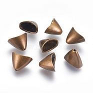 CCB Plastic Beads, Triangle, Antique Bronze, 12.5x17x10mm, Hole: 1.6mm(CCB-P008-27)