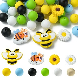 Silicone Focal Beads, Mixed Shapes, Mixed Color, 15~30x15~37x8~20mm, Hole: 2~2.5mm(SIL-FS0001-16)