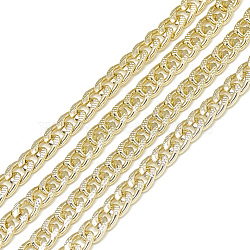 Unwelded Aluminum Curb Chains, Light Gold, 7x5x1.4mm(CHA-S001-036A)