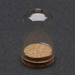 Glass Dome Cloche Cover, Bell Jar, with Cork Base, For Doll House Container, Dried Flower Display Decoration, Clear, 36.5x22mm(X-AJEW-P043-S)