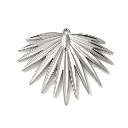 201 Stainless Steel Pendants, Leaf Charm, Stainless Steel Color, 35x29x2mm, Hole: 1.6mm(STAS-E206-01P)