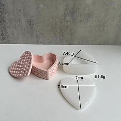 Valentine's Day Food Grade Silicone Heart Storage Box Mold, Resin Casting Molds, for UV Resin, Epoxy Resin Craft Making, White, 84x74mm(PW-WG25254-01)