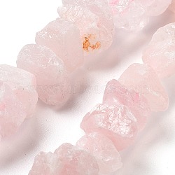 Raw Rough Natural Rose Quartz Beads Strands, Nuggets, 9~17x7~16x8~14mm, Hole: 0.9mm, about 21~25pcs/strand, 7.09''~7.87''(18~20cm)(G-P528-A10-01)