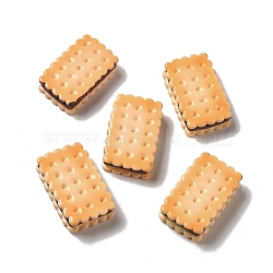 Opaque Resin Biscuit Decoden Cabochons, Imitation Food, Cookies, Navajo White, Rectangle, 23x14x6.5mm(RESI-A033-04K)